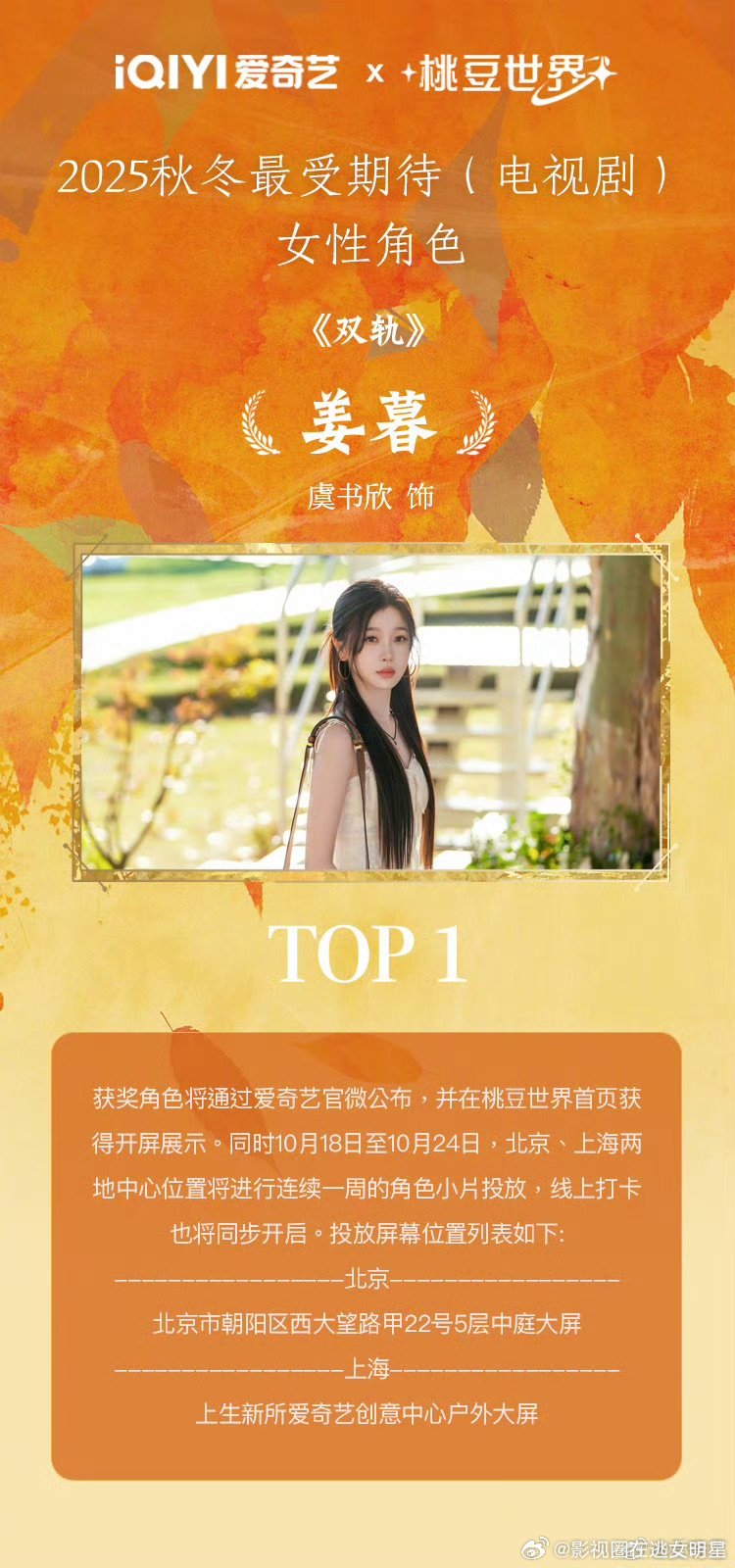 虞书欣姜暮最受期待女性角色虞书欣姜暮爱奇艺最受期待女性角色爱奇艺最受期待女性角色