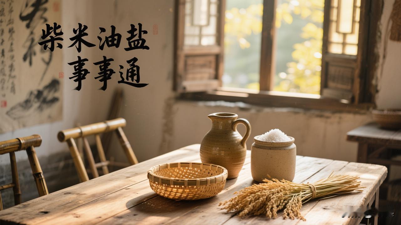 赏析：这幅下联以生活日常的“柴米油盐”对应上联的风雅之事“琴棋书画”，既形成雅俗