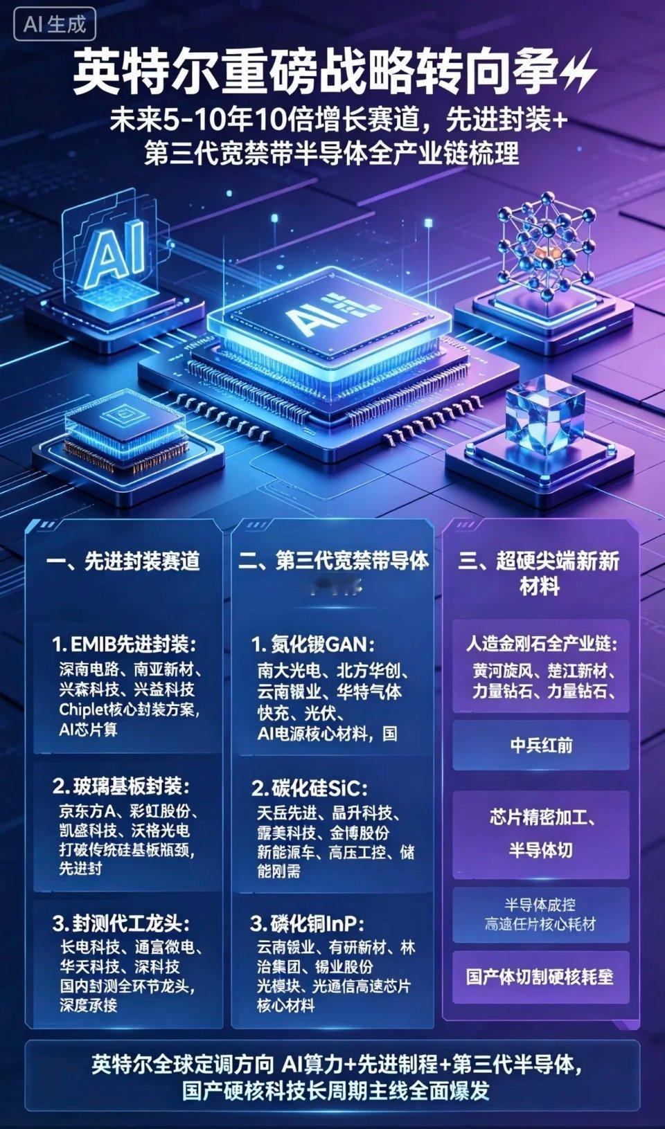英特尔重磅战略转向未来5-10年10倍增长赛道，先进封装+第三代宽禁带半导体全产