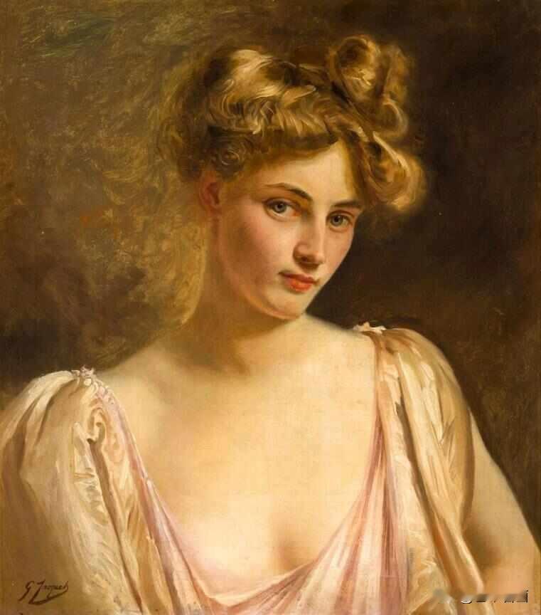 法国艺术家Gustave Jean Jacquet女性肖像画作品#记录我的202