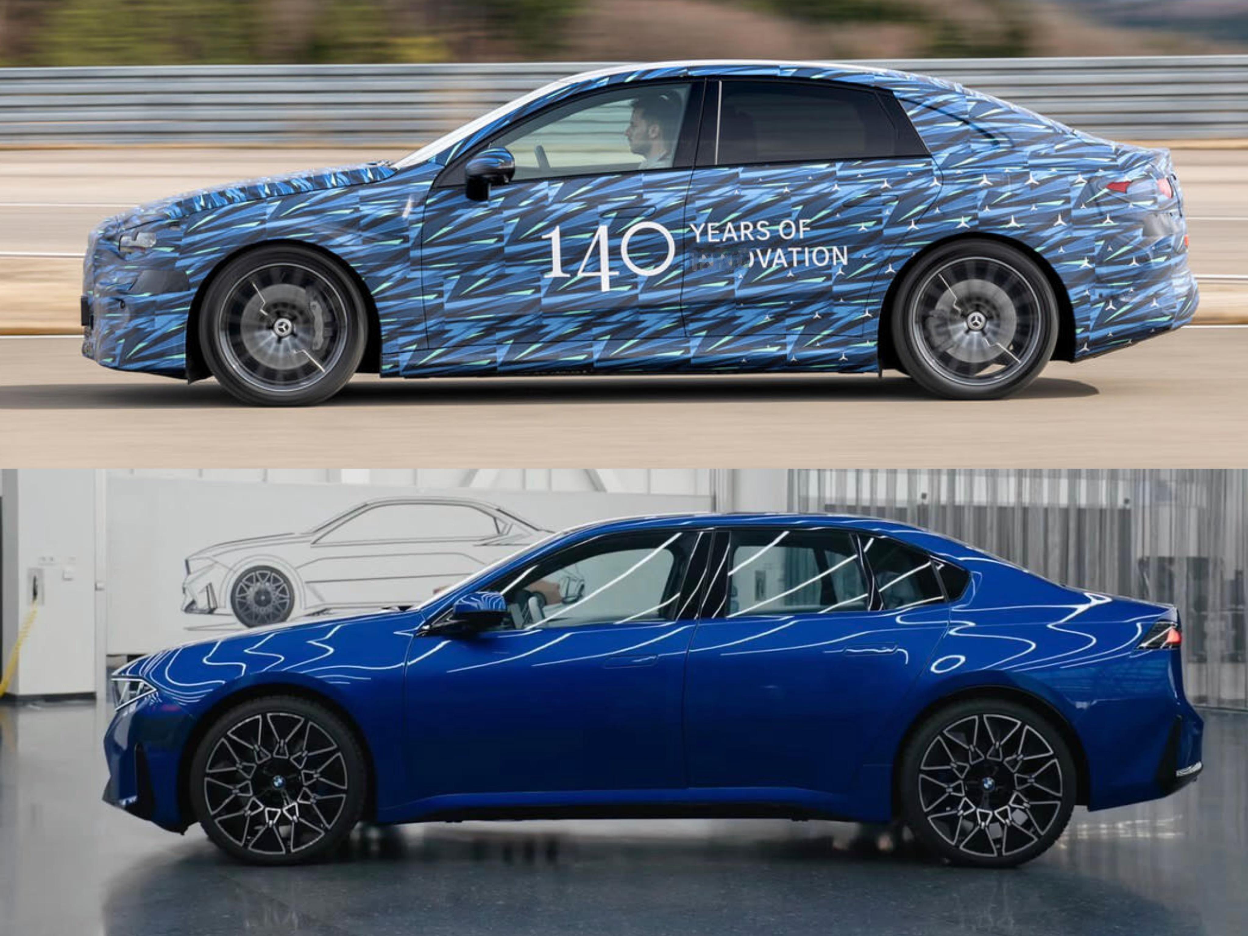 上图：新一代电动奔驰C-Class下图：新一代宝马i3 