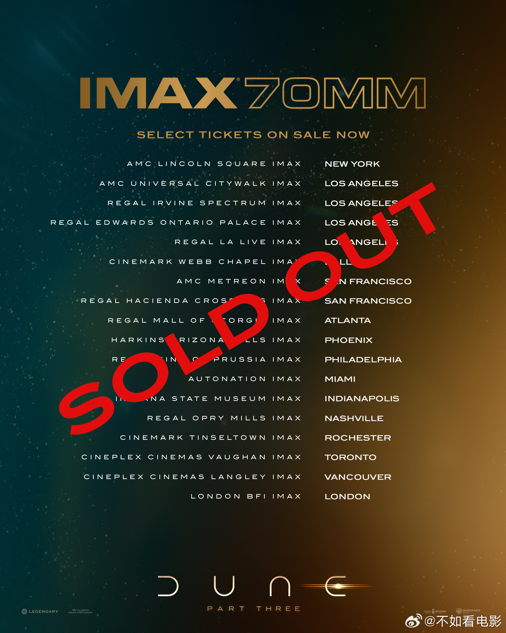 沙丘3提前八个月开票 电影《沙丘3》提前8个多月开启第一批IMAX 70mm胶片