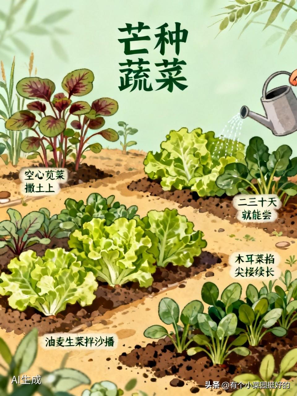 今天是芒种，抢种蔬菜顺口溜
 
芒种天热气温扬，叶菜速生赶紧忙。
空心苋菜撒土上