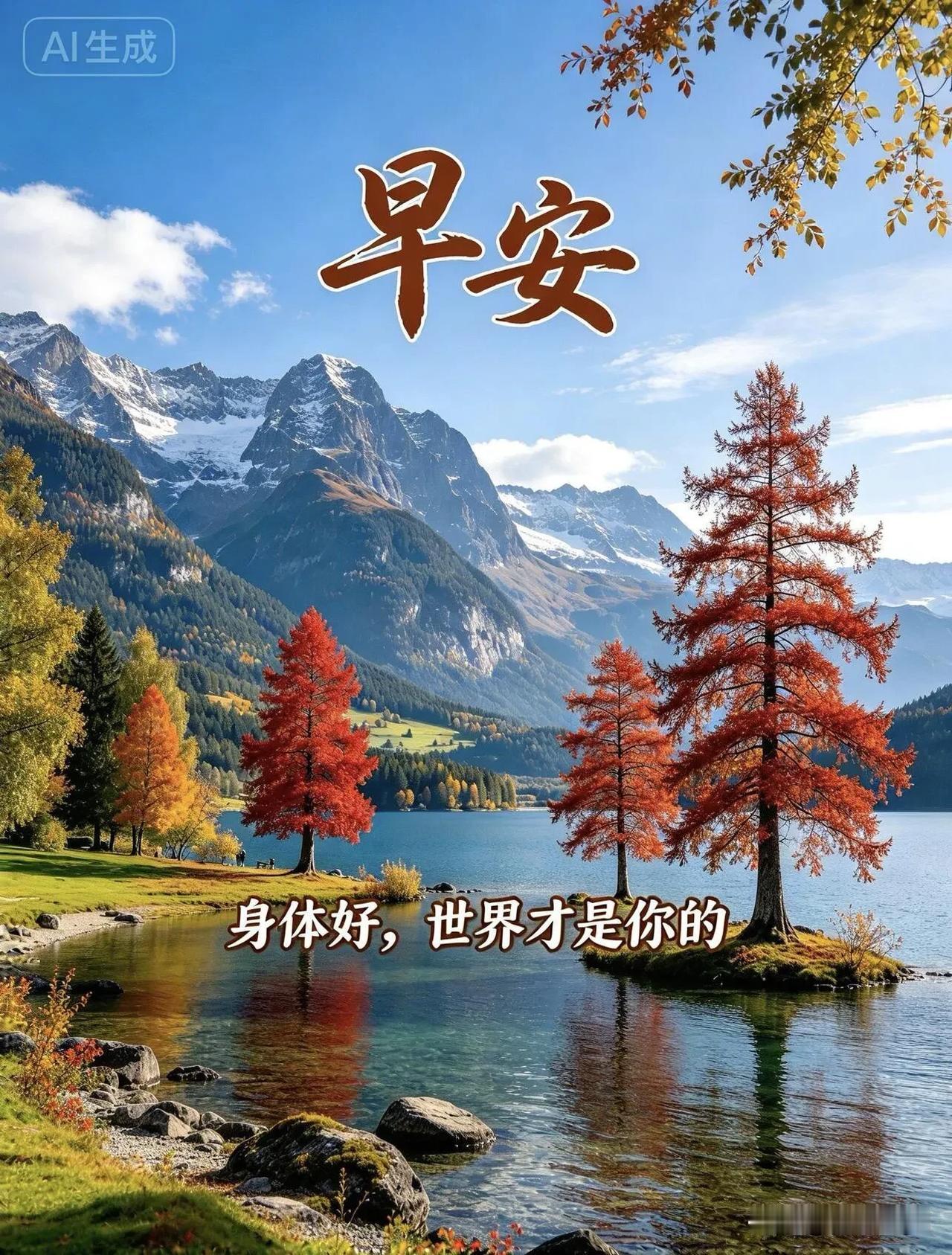 山湖清朗，秋意安然，保重身体，自在向阳，早安。