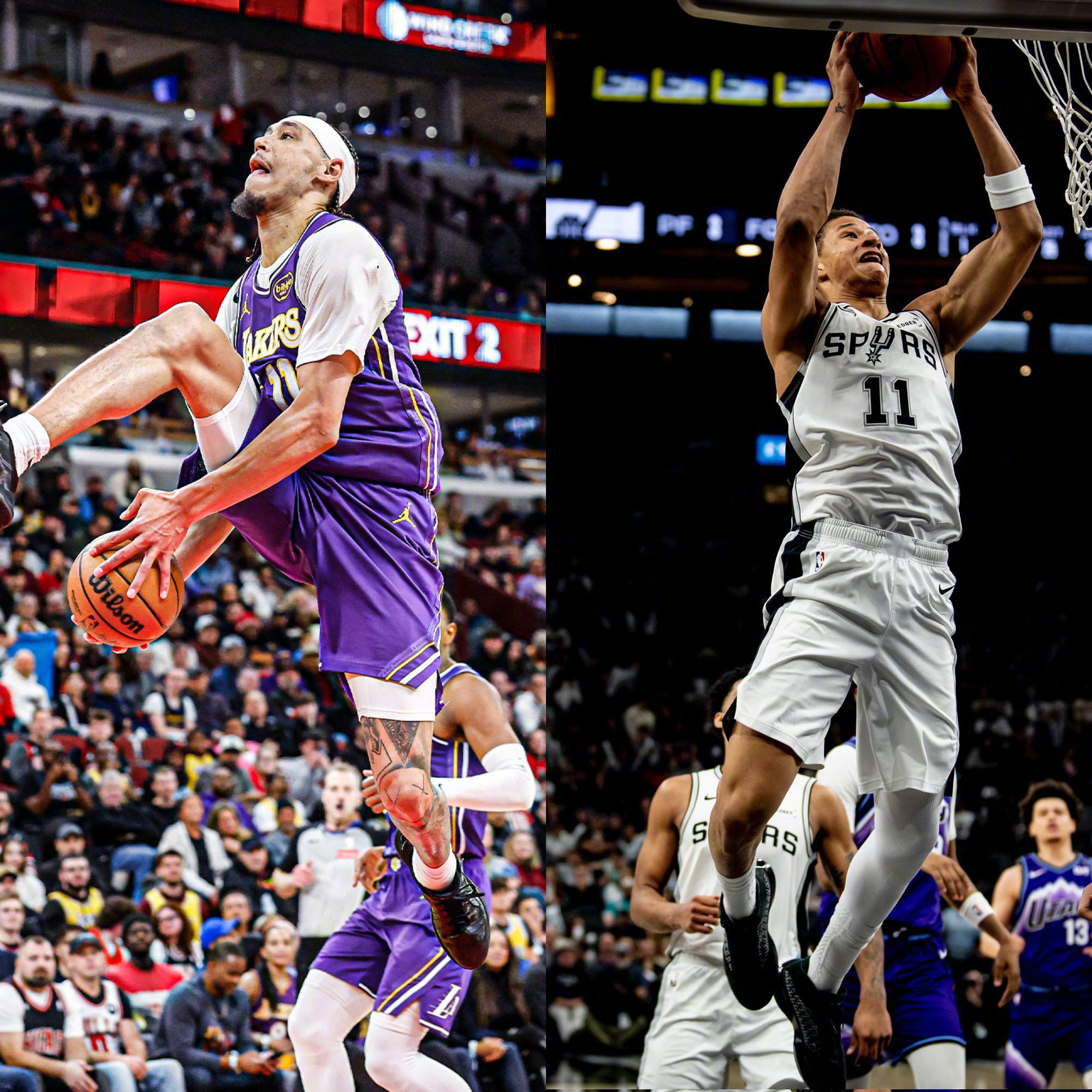 Shams报道：洛杉矶湖人中锋贾克森·海斯与圣安东尼奥马刺新秀卡特·布莱恩特已接