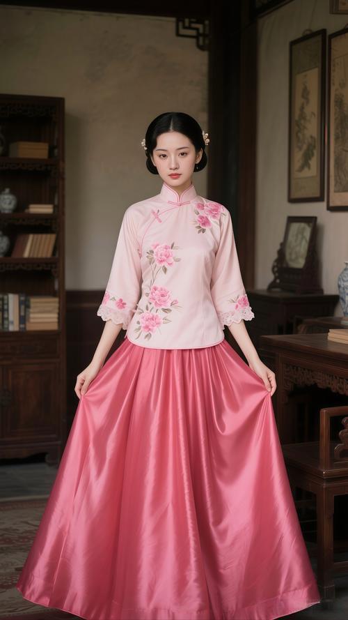 民国女性在裤装成为主流外穿服饰前，日常最主流的穿着是「上衣下裙」。‌ 具体可分为