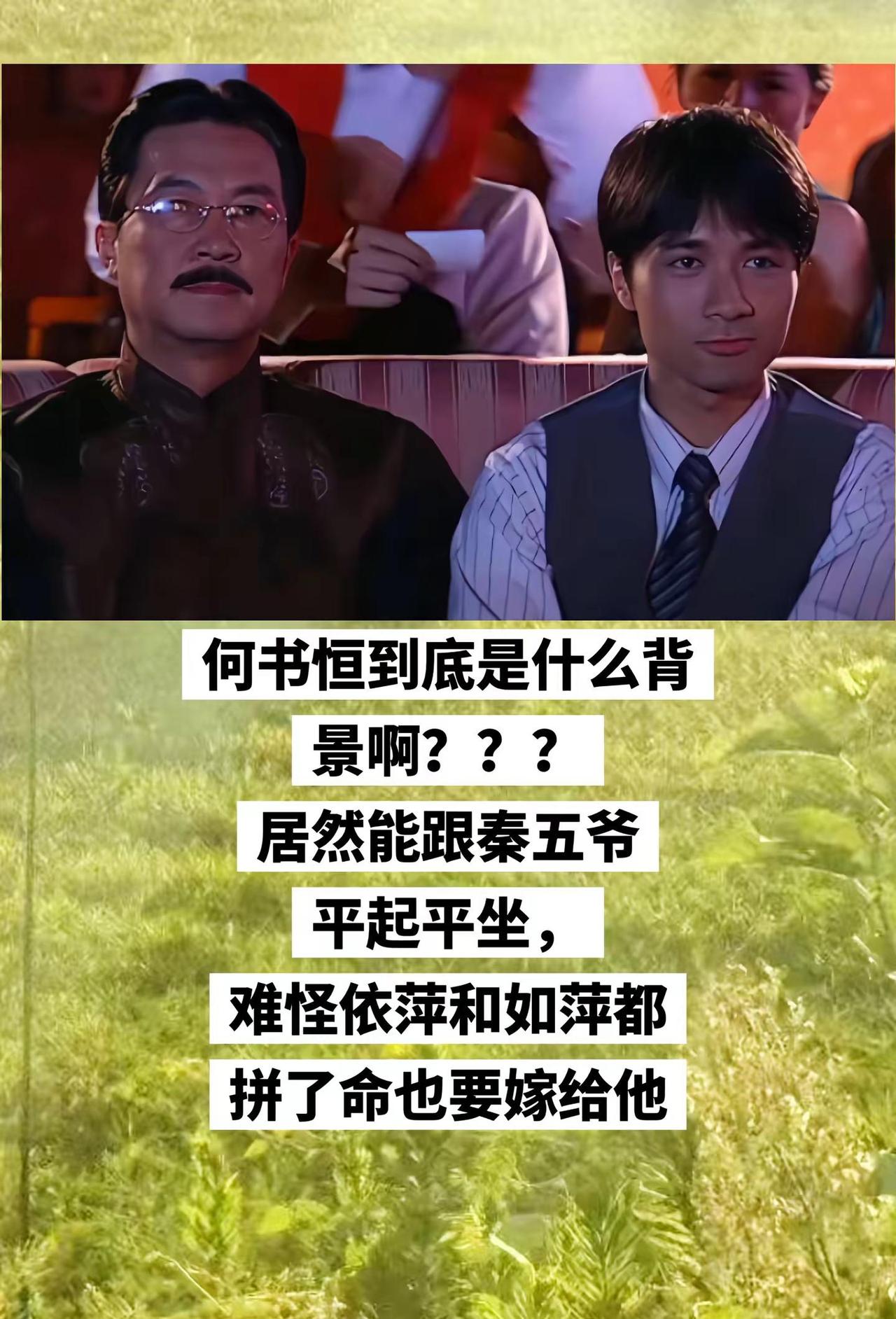 何书恒到底是什么背景啊？居然能跟秦五爷平起平坐，难怪依萍和如萍都拼了命也要嫁给他