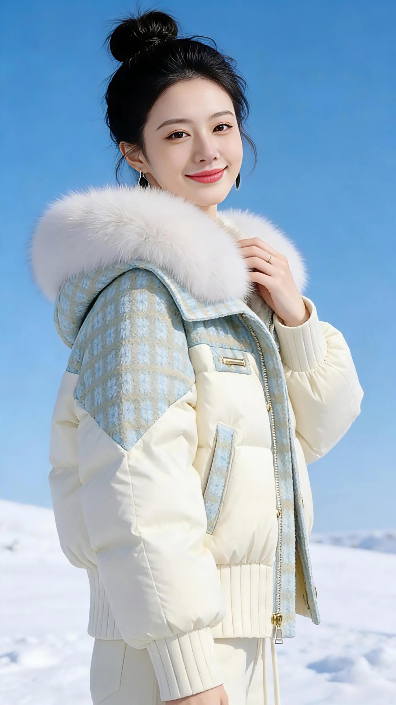 雪色晴空里的温柔序章
 
冬日的风掠过雪原，把澄澈的蓝揉进天空的褶皱里。我站在这