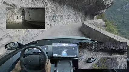 车企高管挑战暗夜零接管挂壁下山东风日产N7挂壁零接管上山容易下山难白天跑挂壁公路