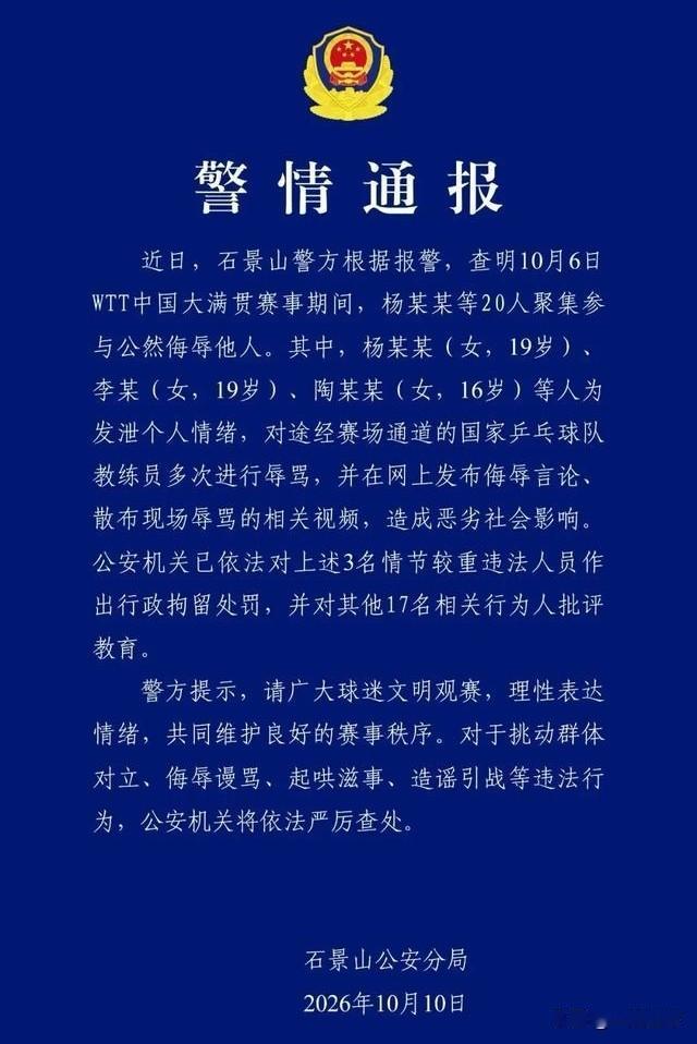【终于出手了，三名女孩被行政拘留】
两个19岁，一个16岁，正是读高中、大学的年