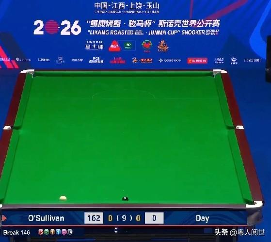 153+169！这个得分怎么算？
2026斯诺克玉山世界公开赛，正在进行的奥沙利