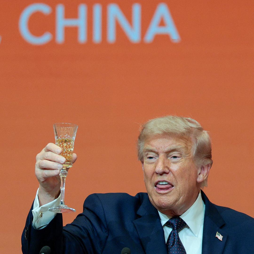 特朗普访华欢迎宴会干杯！ 