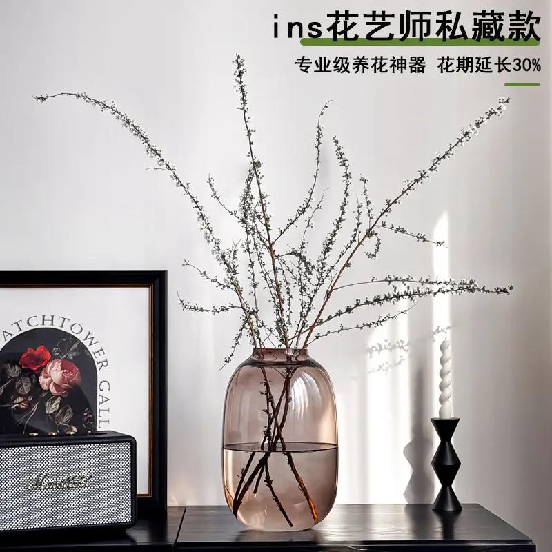 选花瓶重点看这几点，让你不踩坑 这款玻璃花瓶适合现代简约风格的客厅。它是水培摆件