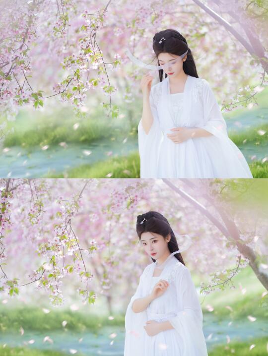 “瑶台花雨落，白衣胜霜雪”