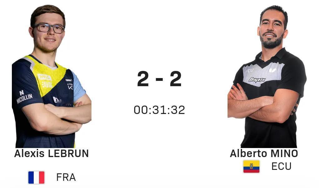 A.勒布伦2-2米诺！林诗栋出线形势大好！
#澳门世界杯# 男子小组赛，第13组