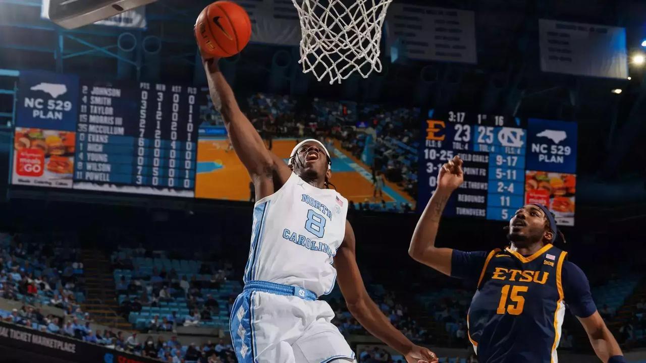 全美第12号种子北卡罗来纳大学以77比58战胜了东田纳西州立大学。本场比赛后，北