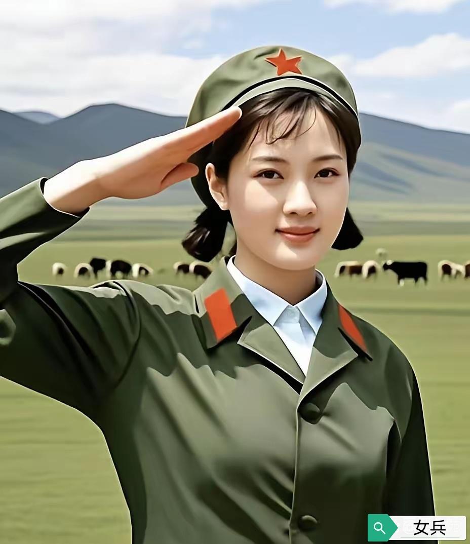 那时，穿上6.5式军装，就是人民的子弟兵。英姿飒爽的女兵向祖国和人民敬礼…女兵个