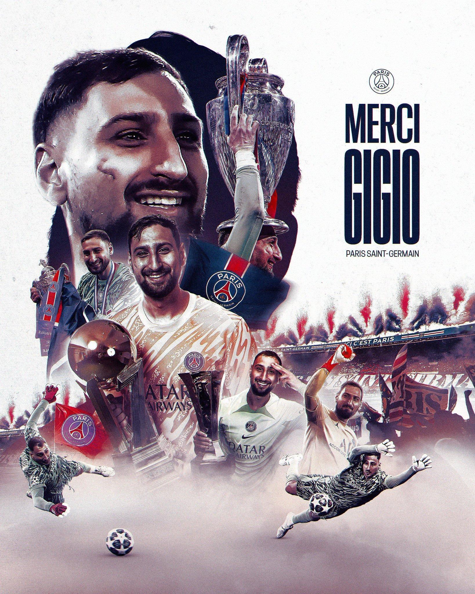 巴黎圣日耳曼[超话]  难忘的回忆，谢谢你，Gigio。 🫶❤️💙巴黎圣日耳