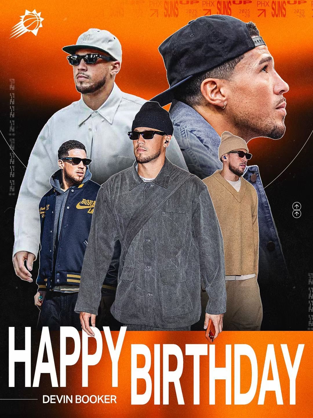 29岁生日了，一眨眼当初还是小鲜肉的布克，如今已变成了征战十余年的老将。生日快乐