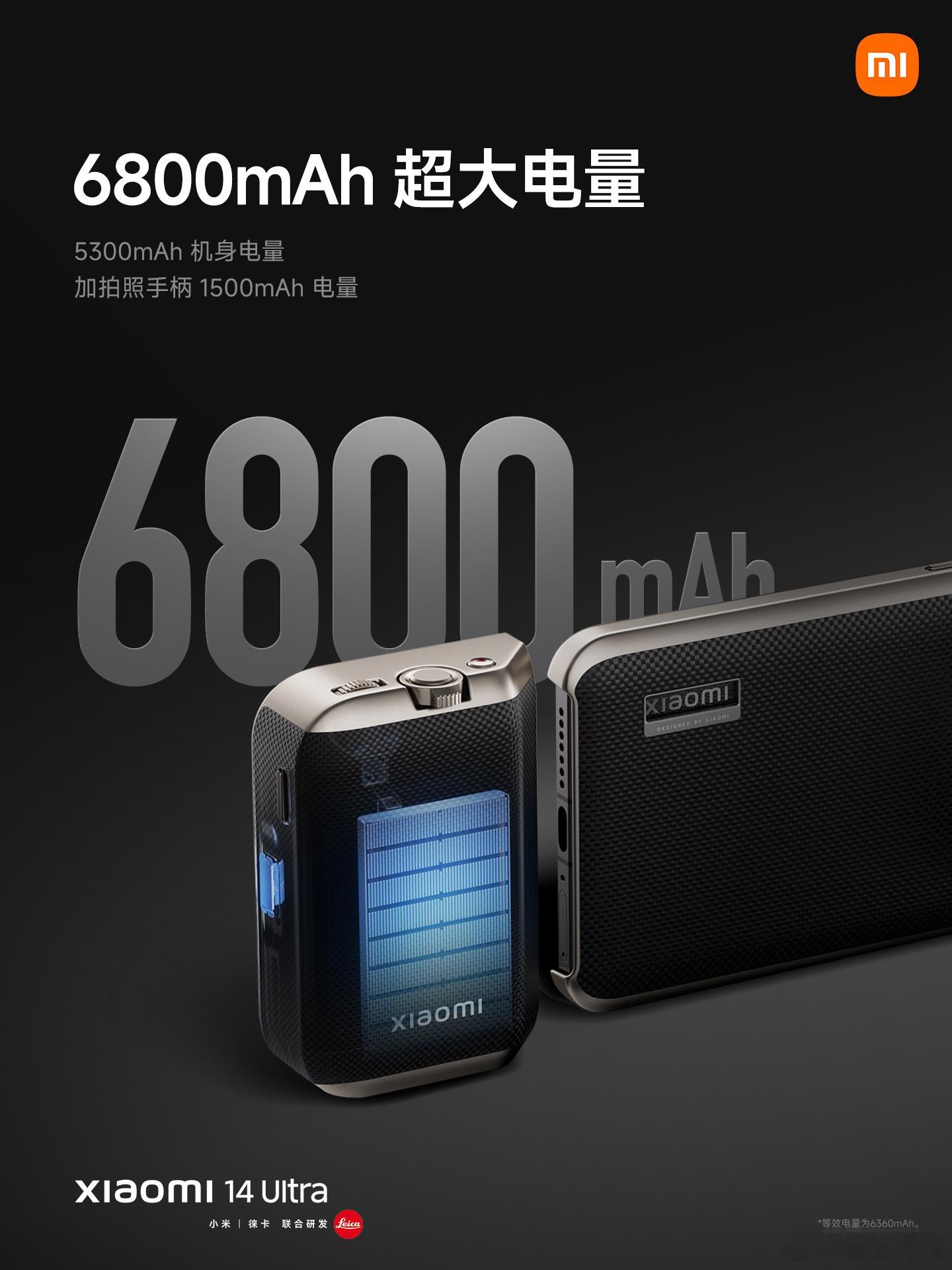 6800mAh的电池容量，小米14 Ultra，有点离谱？这是加入了手柄之后的电