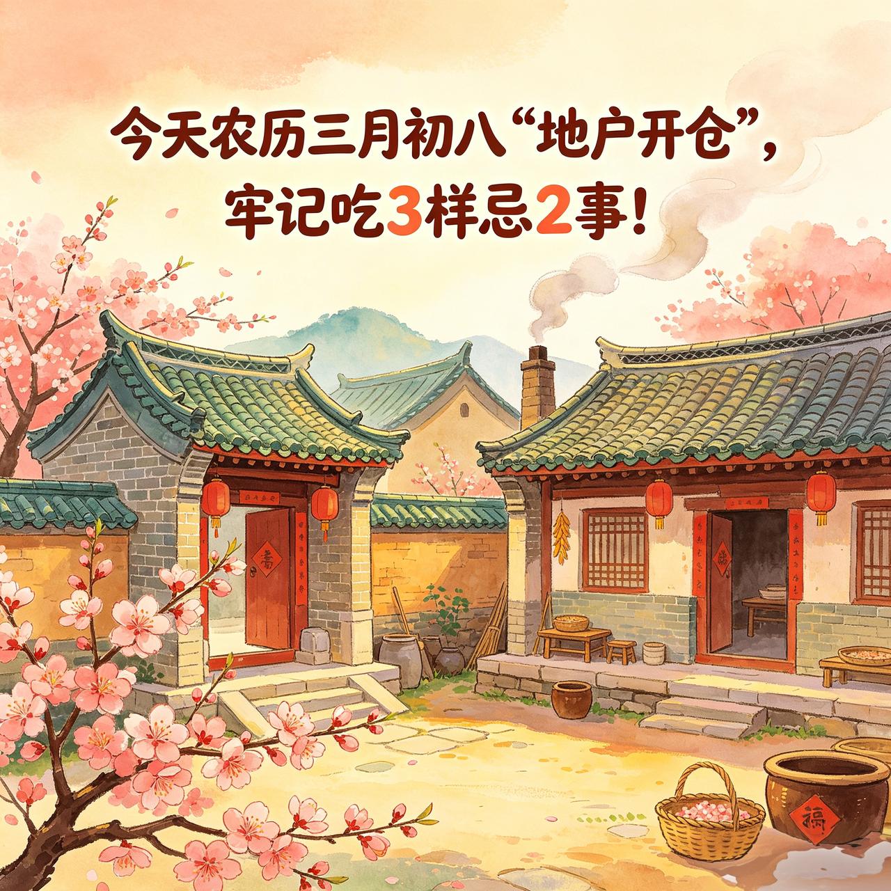 🔥今日必看！农历三月初八“地户开仓”，老规矩守住，福气跑不了！🏠

家人们，