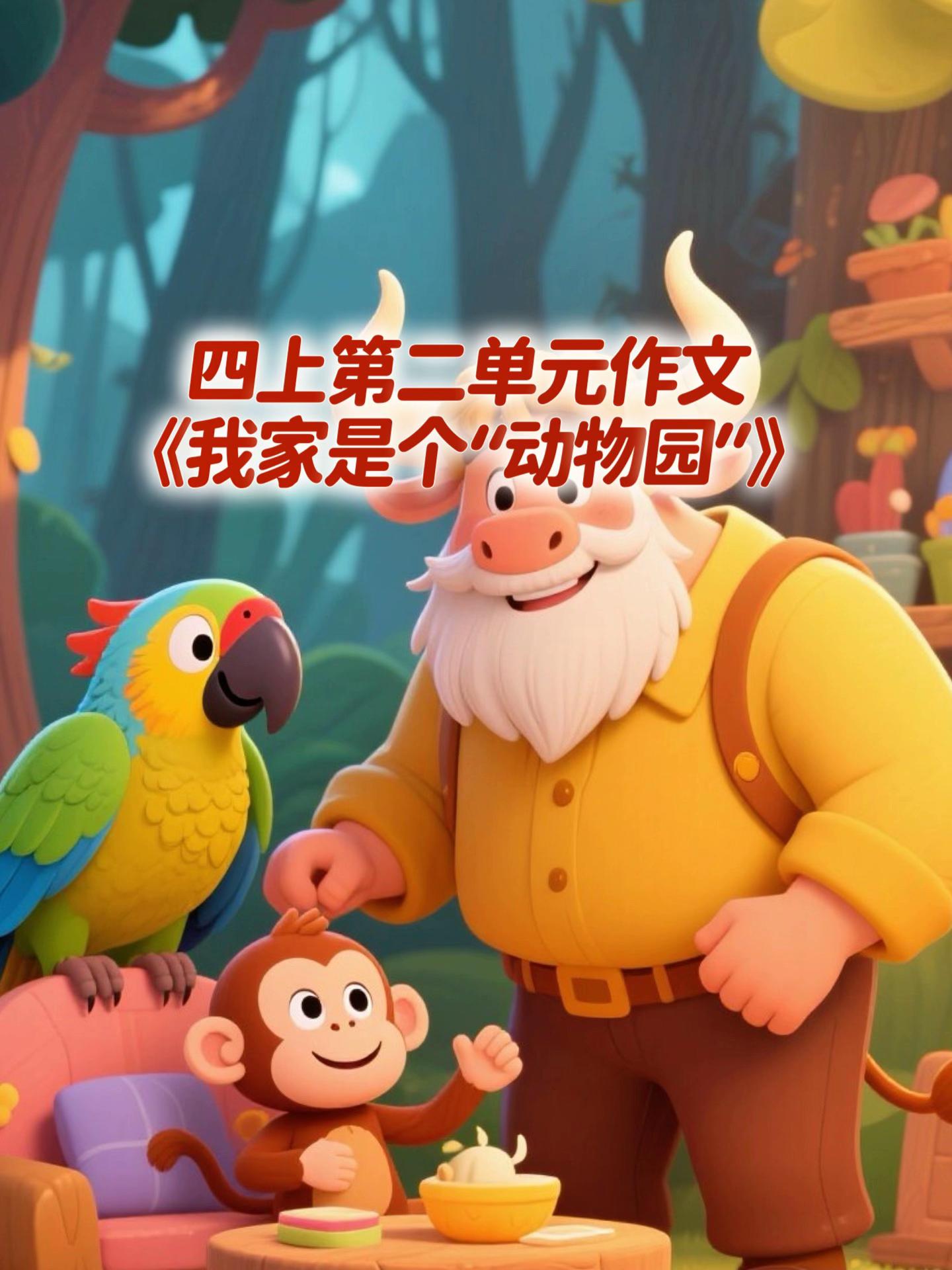 《我家是个“动物园”》 优秀范文。家长必读，小学四年级上册第二单元习作...