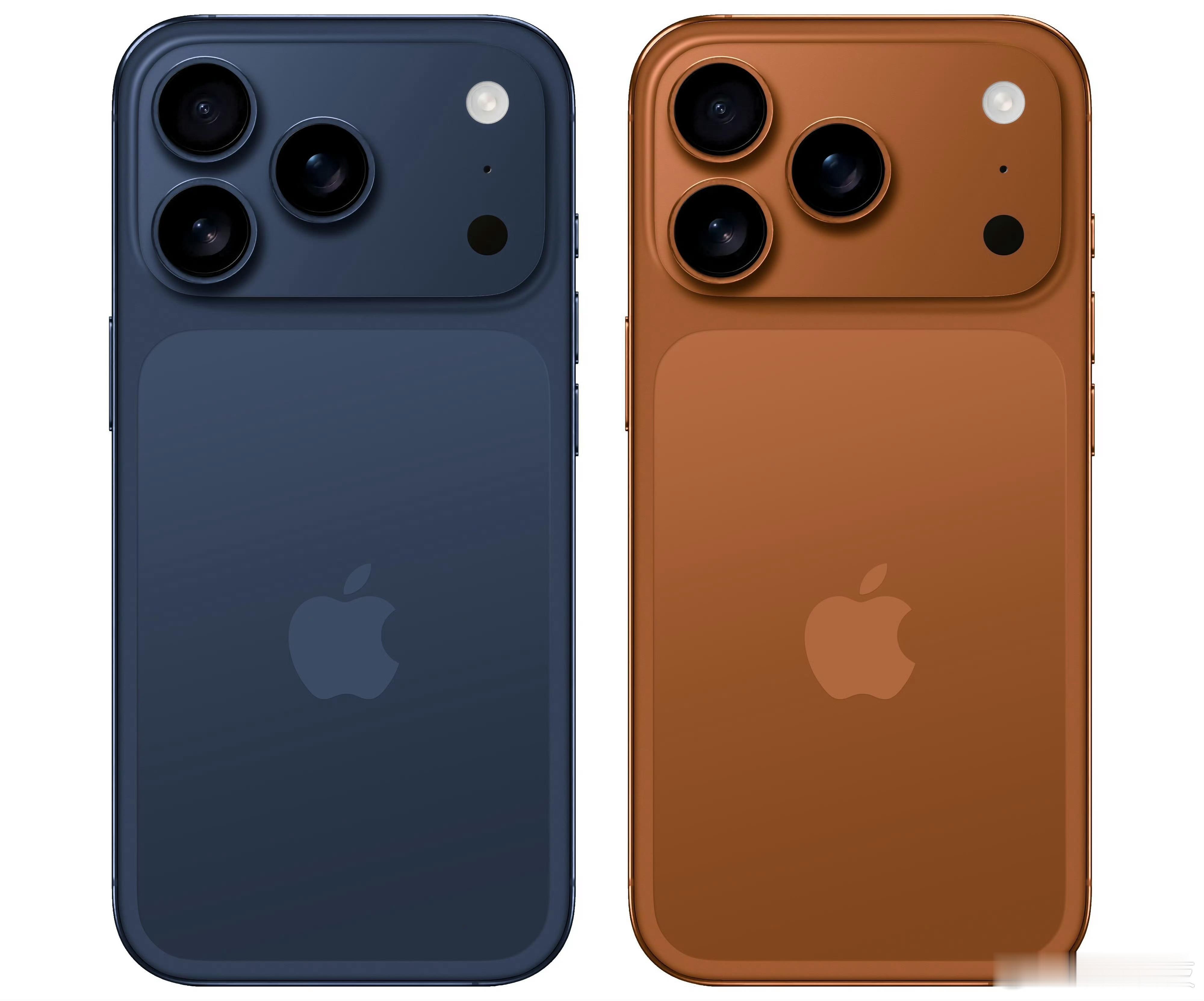 iPhone17Pro橙色新配色 之前就爆料说有新的深蓝色和橙色。深蓝色还行，橙