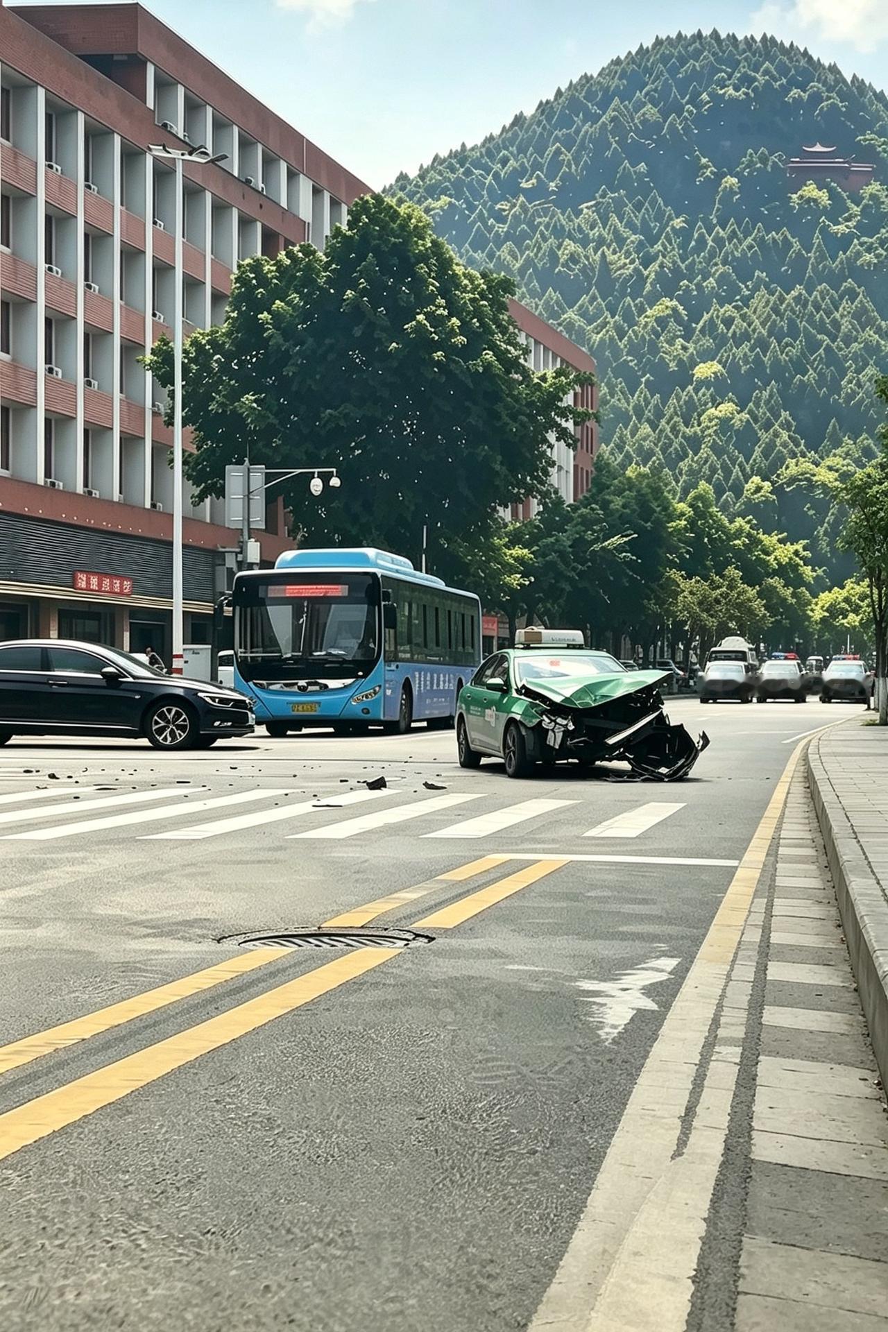 ［阆中华胥路两车撞得面目全非，现场路人都看傻了］

8月9日中午，阆中市华胥路西