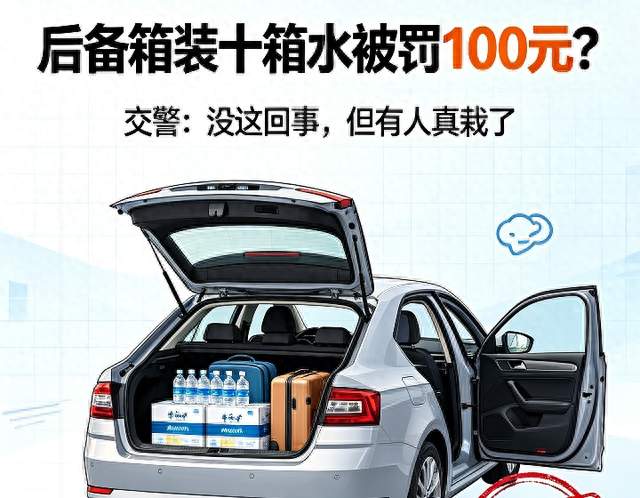 后备箱装十箱水被罚100元？交警：没这回事，但有人真栽了
