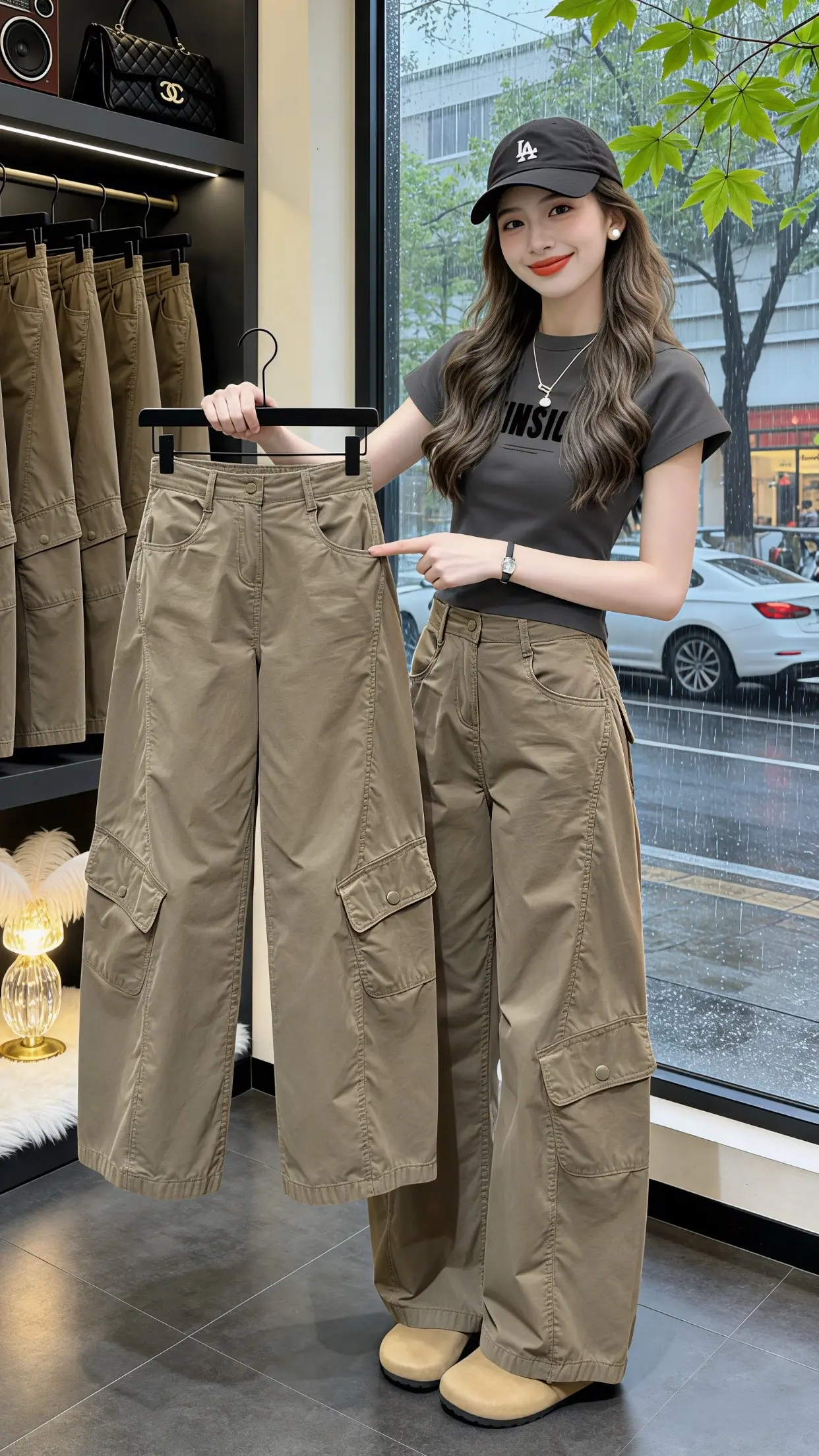 裤子美式宽松慵懒风 穿出自己的风格 春款上新 ins工装裤港风 一周穿搭潮裤