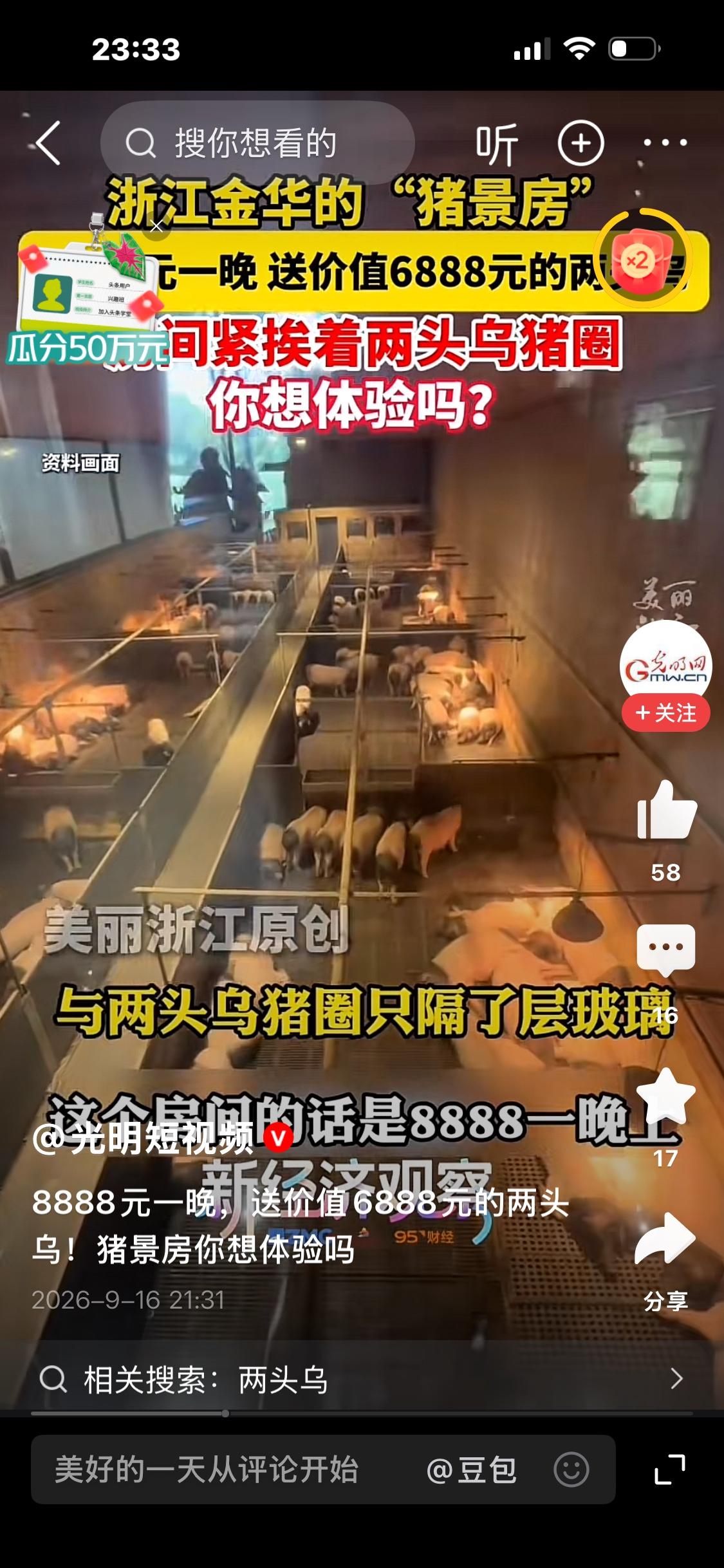 离谱！浙江8888元一晚“猪景房”爆火，住猪圈旁还送6888元活猪？官方真相来了