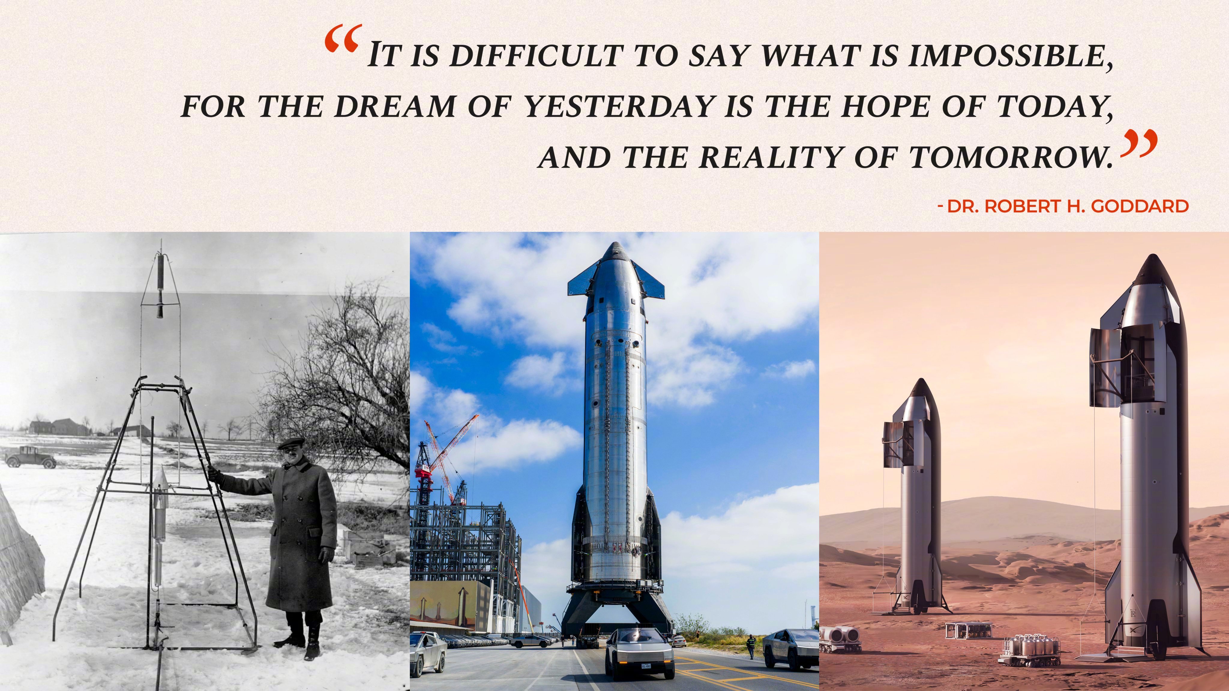 1926年3月16日，美国马萨诸塞州一片积雪的农田里，一枚细长的火箭被竖在简陋的