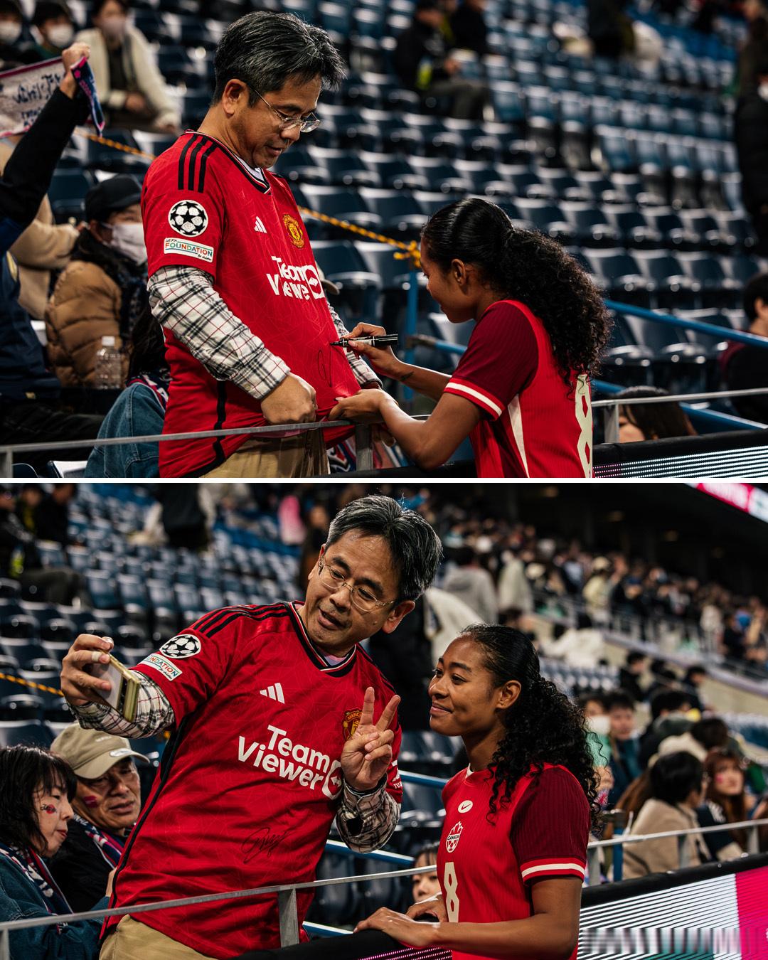 11月29日长崎国际友谊赛（MS & AD CUP），日本对加拿大。赛后，穿着曼