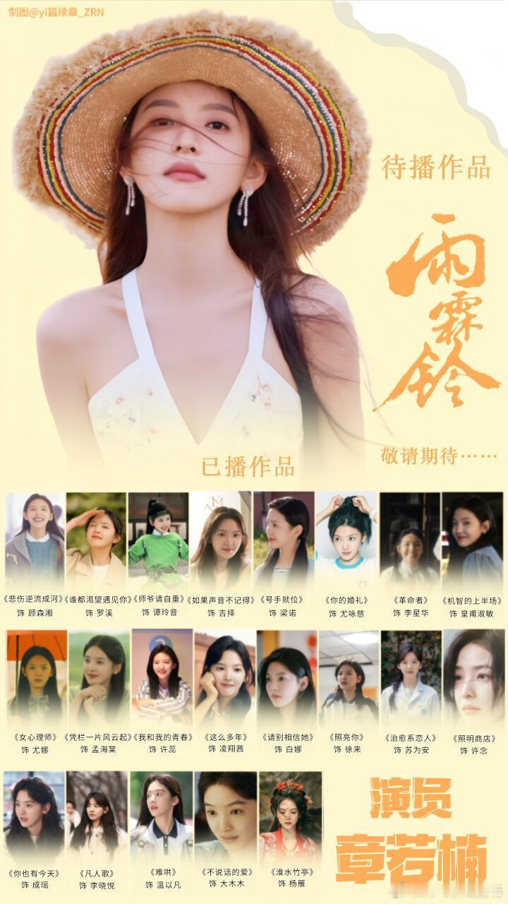 章若楠待播/已播作品 ​​​