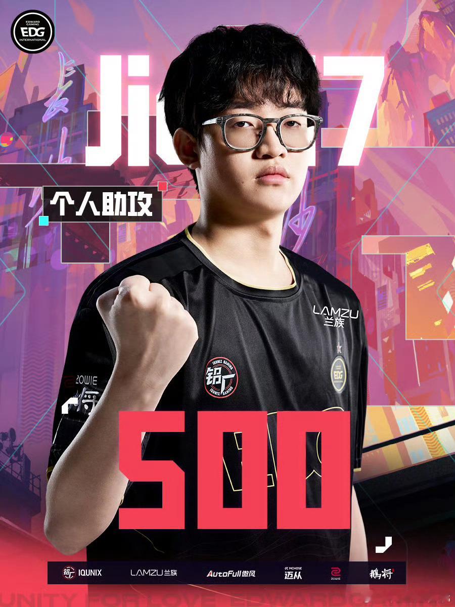 恭喜Jieni7在VCT CN联赛解锁500助攻里程碑！ Jieni7解锁500