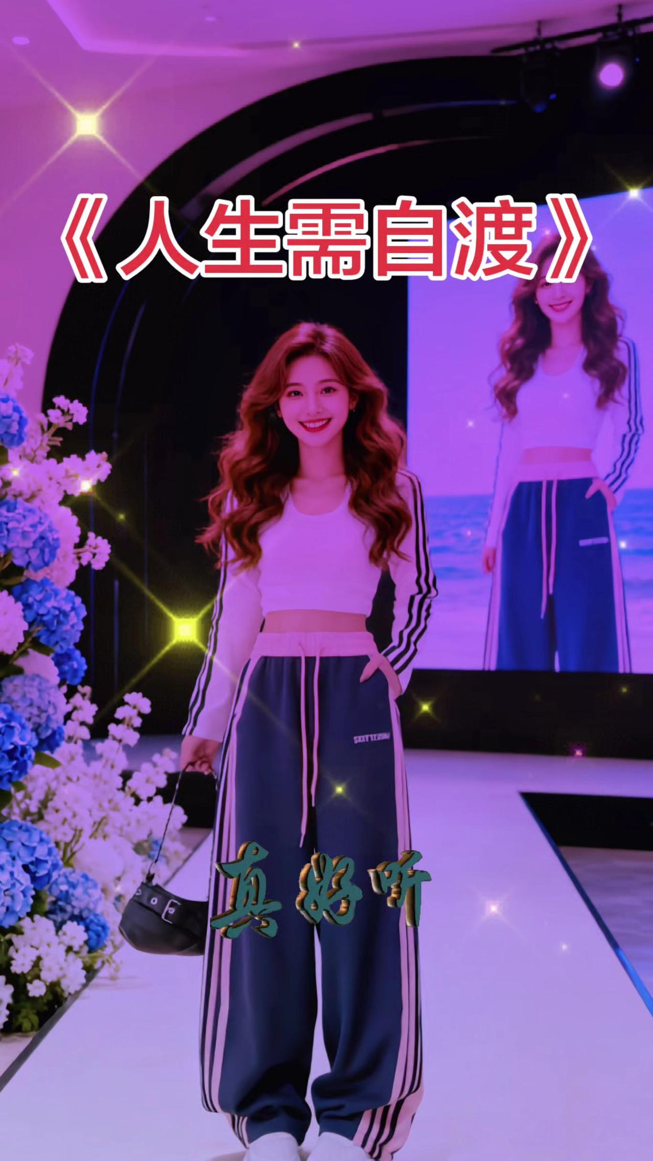 《人生需自渡》运动阔腿裤 少女感运动套装 多巴胺长裤 穿搭灵感制造机