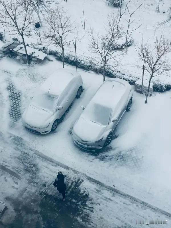 你能想象一觉醒来，自己的车被大雪“封印”，只剩个车顶边角，活脱脱成了雪地里“小山