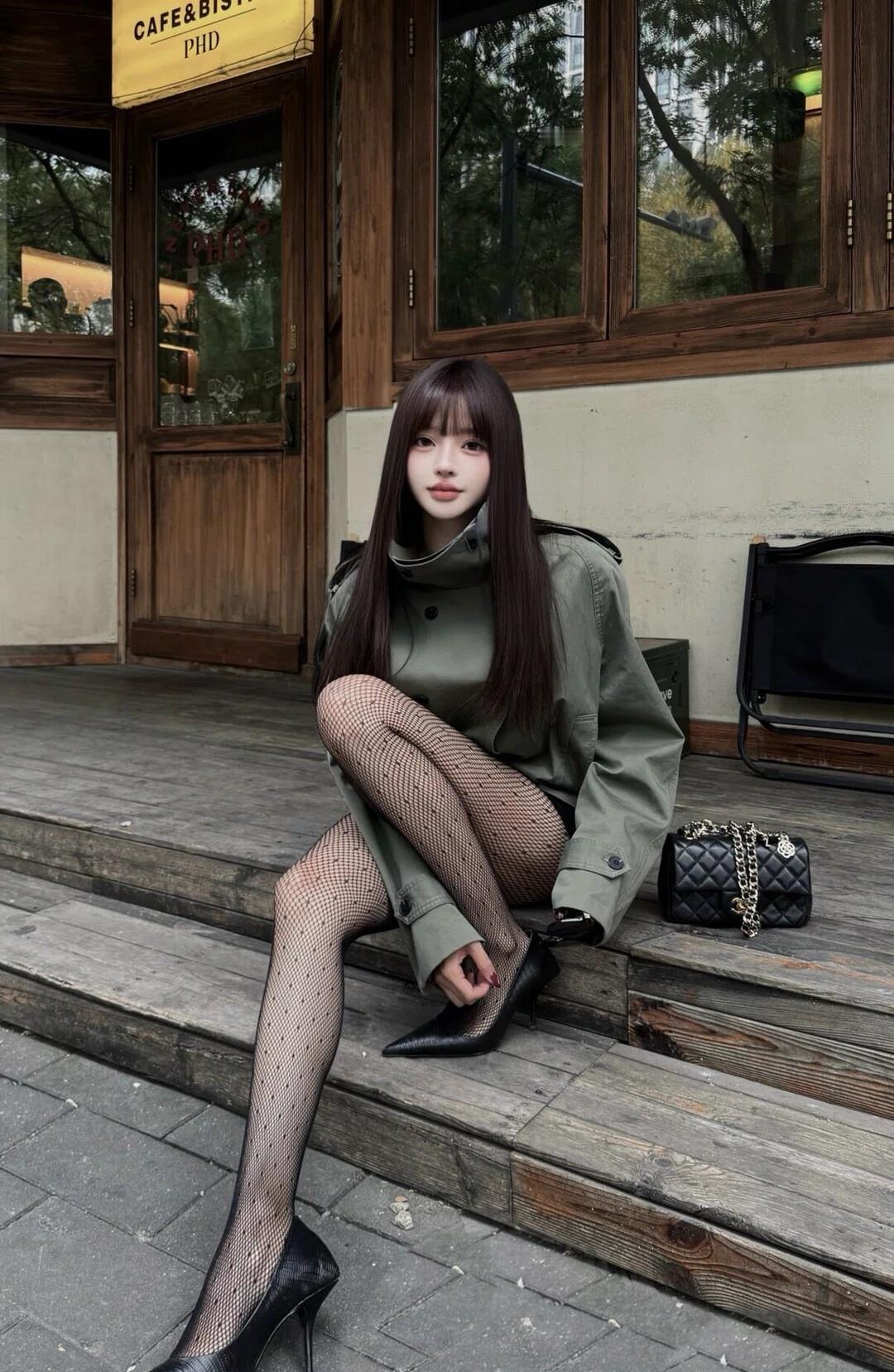 咖啡店门口的木台阶被晒得暖烘烘的，我把军绿色外套往身上拢了拢，布料蹭过手腕时带着