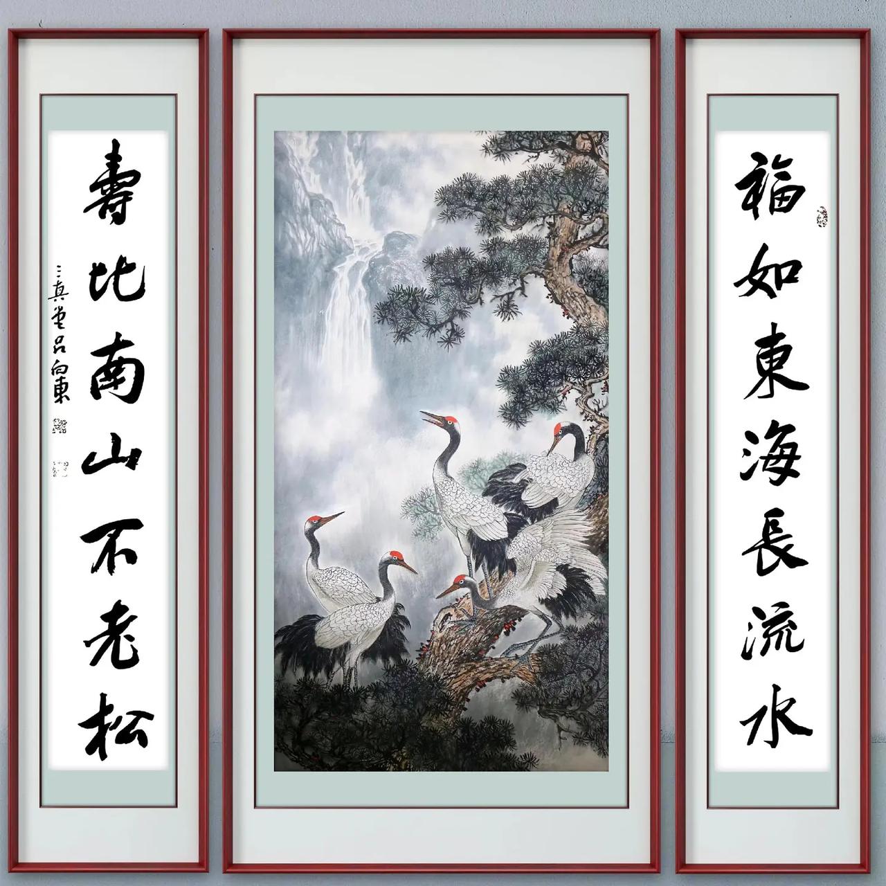 松鹤中堂。松鹤中堂画感受国画的意境之美 创作者中心 创作灵感 画 中堂