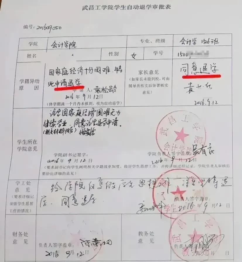 因为家穷，大学生选择退学。想着是古代的事，一看日期是2016年。