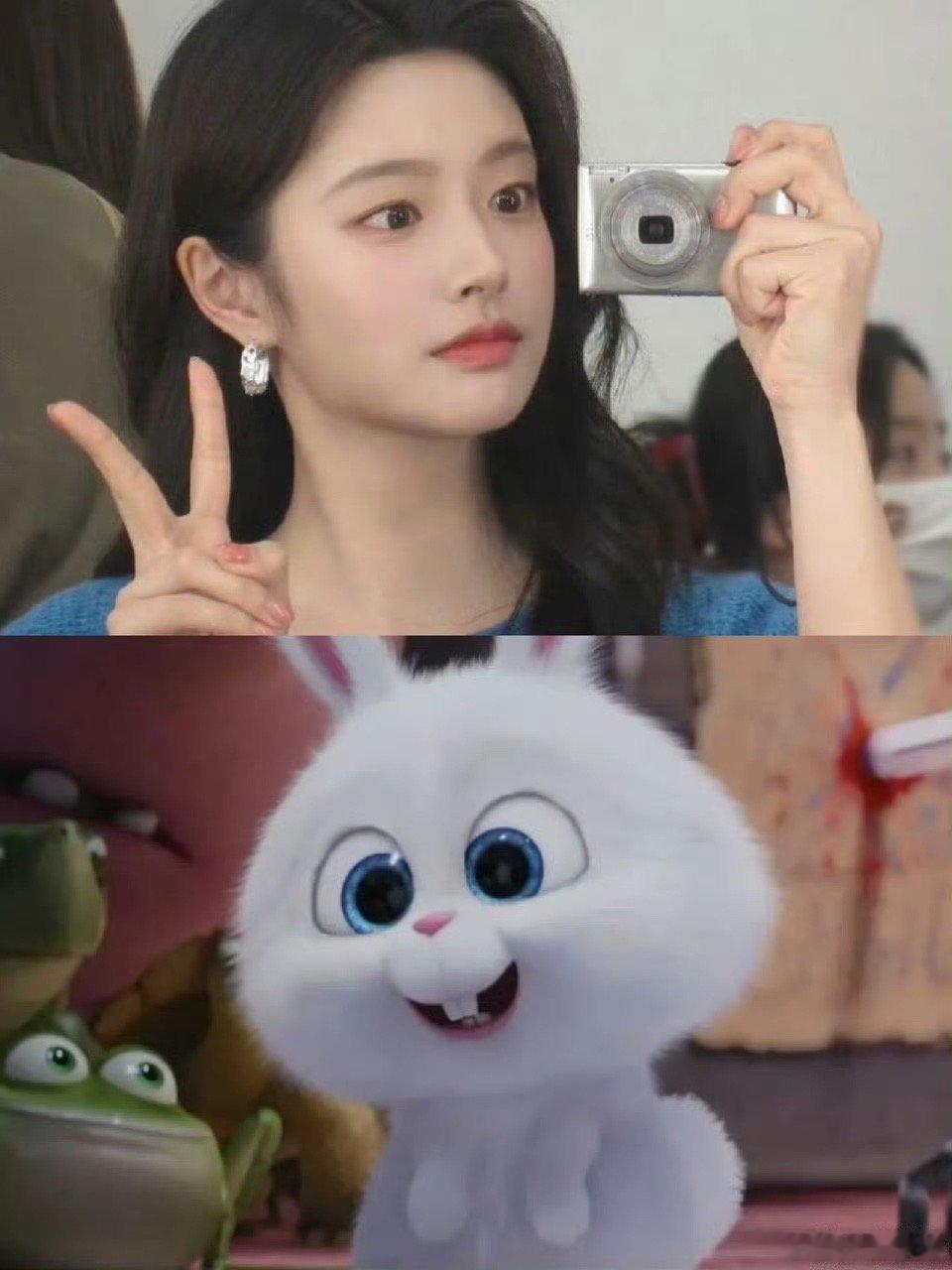 徐若晗简直是小兔子本兔吧！剧里蹦蹦跳跳超灵动，小表情萌化了 ，这兔塑真的太合适啦