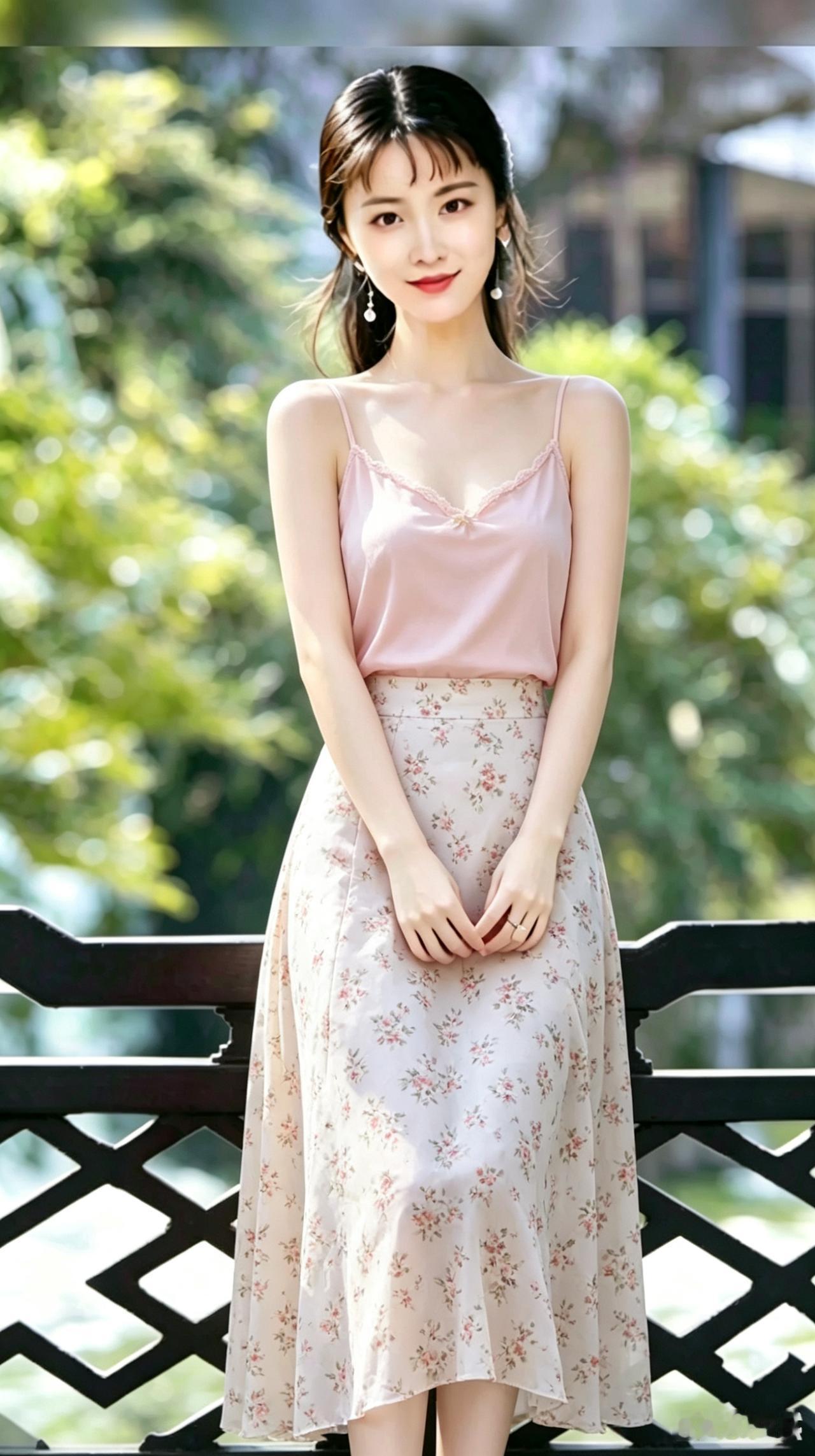 花间美人立，春意满衣襟。