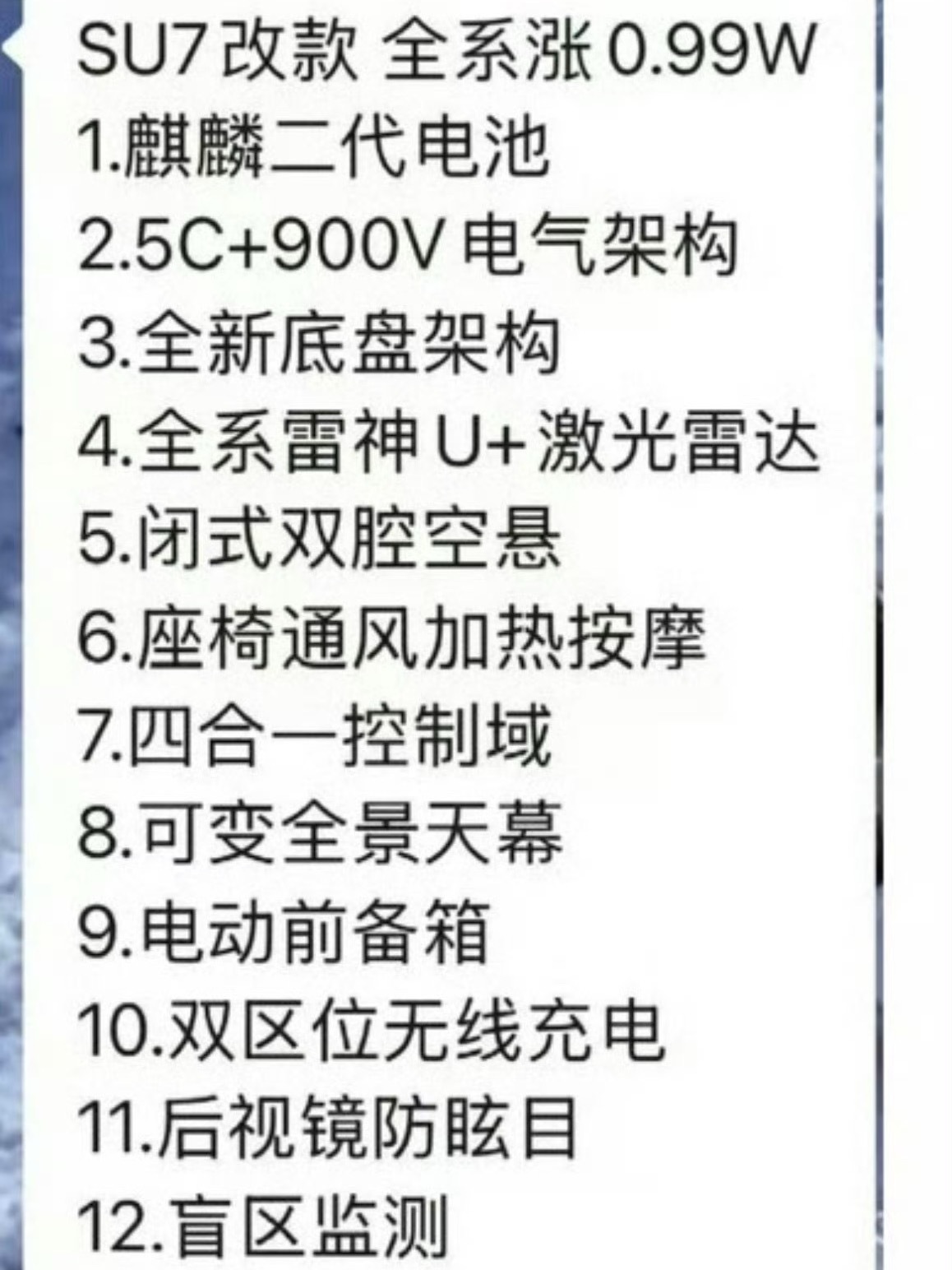 小米SU7改款。 ​​​