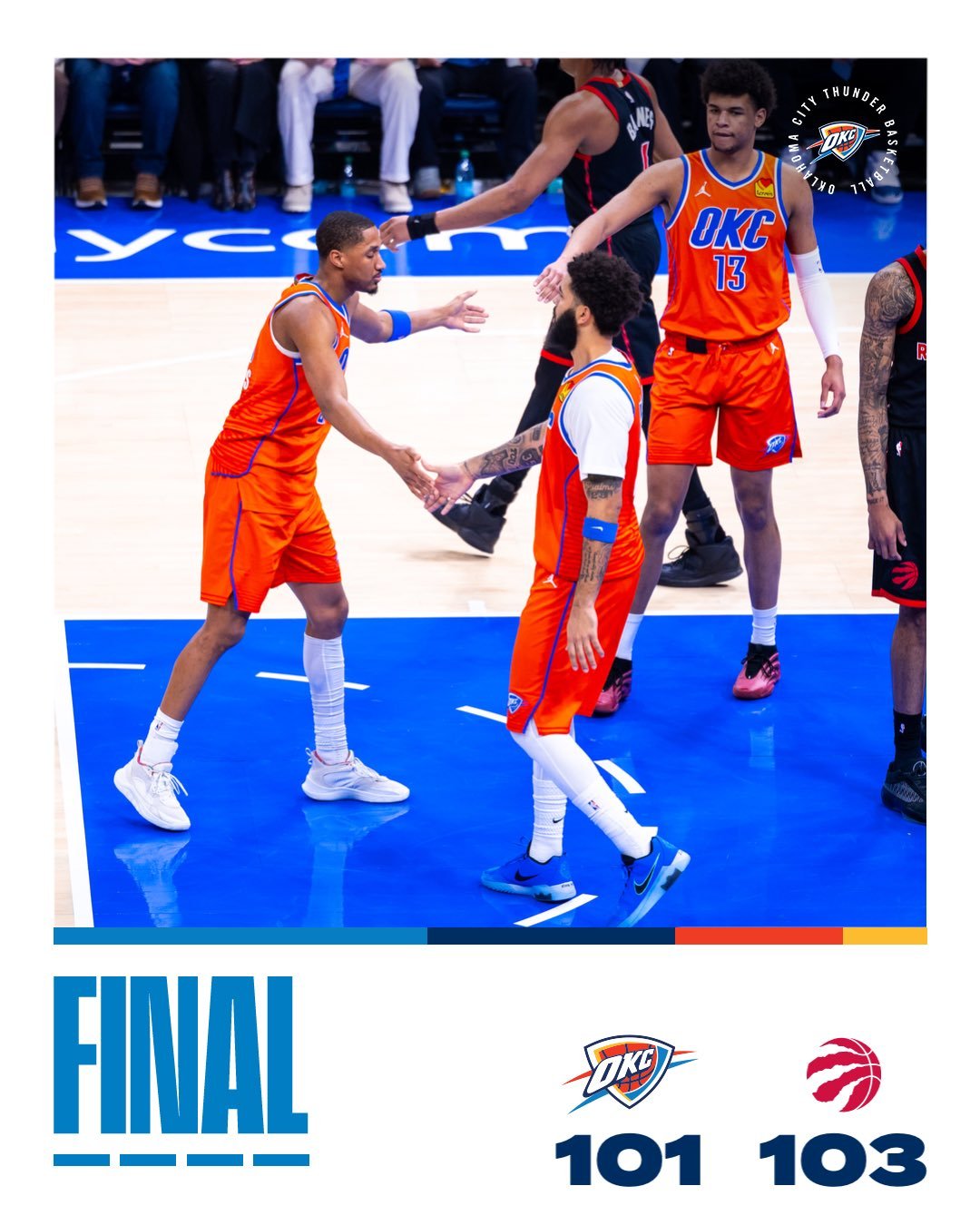 雷霆在主场背靠背输球，这是自2023年11月3日以来首次。冠军气质已不再。NBA