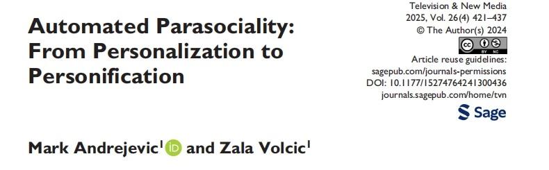 ai更理解你 更好吗 831
Automated Parasociality: 