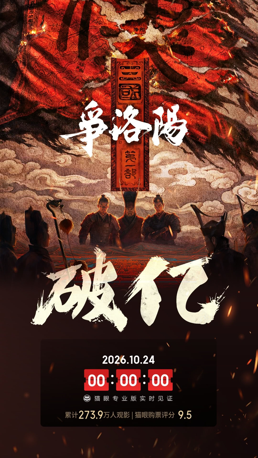 动画电影《三国第一部：争洛阳》票房破亿啦🎉截至2026.10.24，累计273