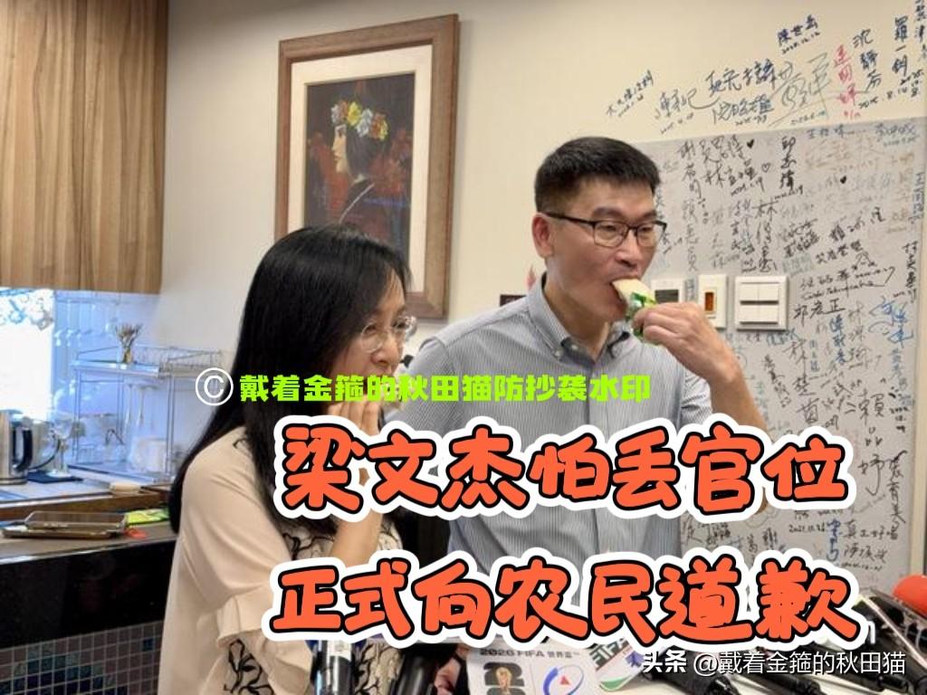 怕丢官帽，正式道歉！
被口诛笔伐后，陆委会梁文杰舌尖大转弯：我说错话了，向农民兄