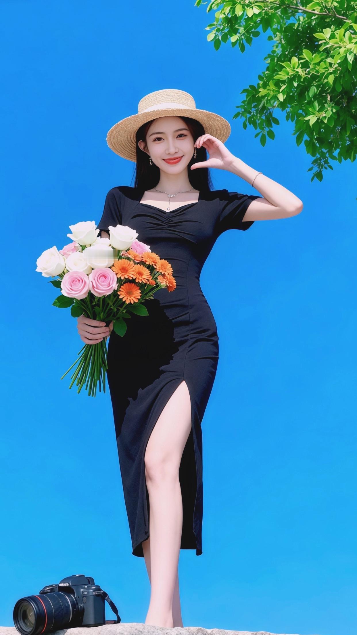 女装 高开衩连衣裙