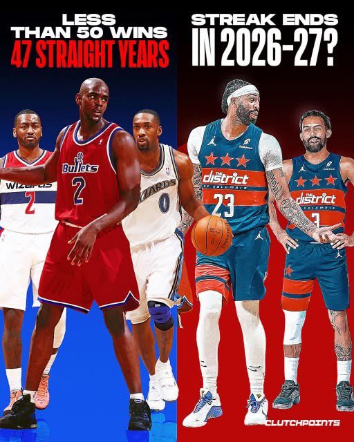 看到一个很夸张的数据，考虑到奇才本赛季已经输了36场，显然拿到50胜已经没戏了，