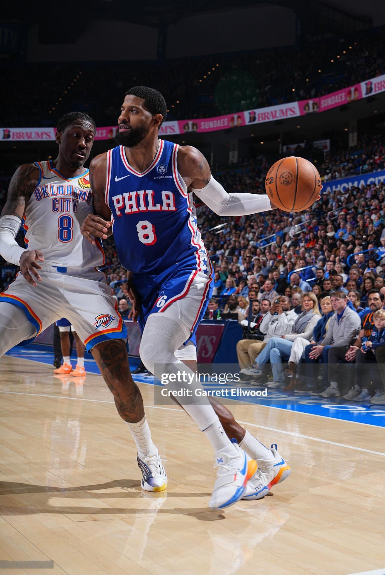 赛事图集！分享保罗·乔治今日对阵雷霆队比赛上脚的一双Nike PG1 PE配色～